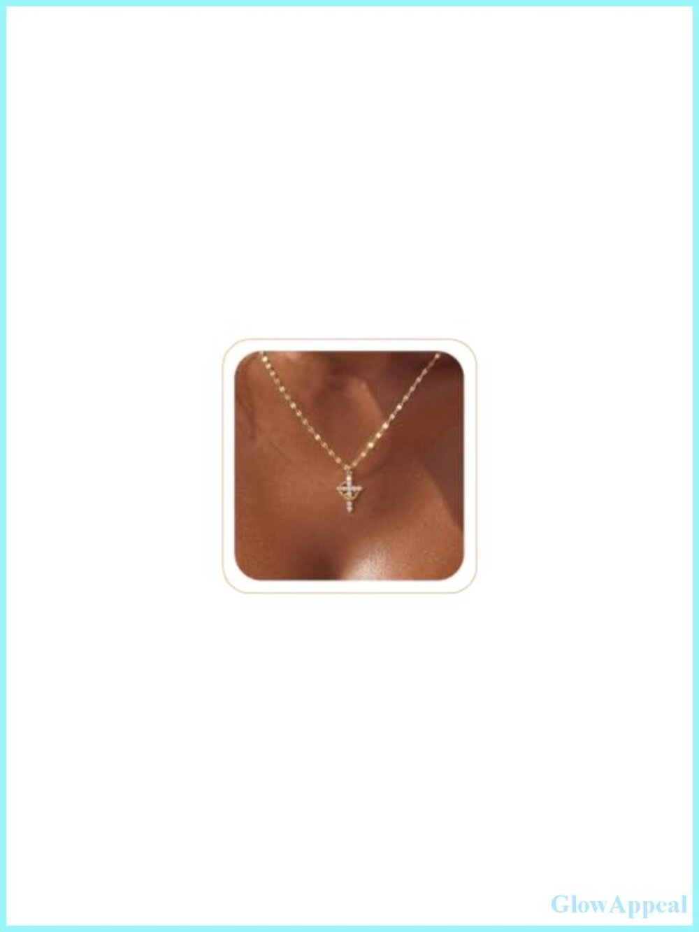 14K Gold Plated Cross Pendant Necklace Dainty Hypoallergenic Adjustable